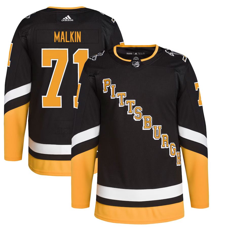 Men Pittsburgh Penguins #71 Evgeni Malkin adidas Black Alternate Primegreen Authentic Pro Player NHL Jersey